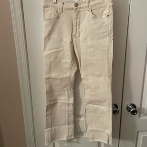 Mango cream boot crop jeans